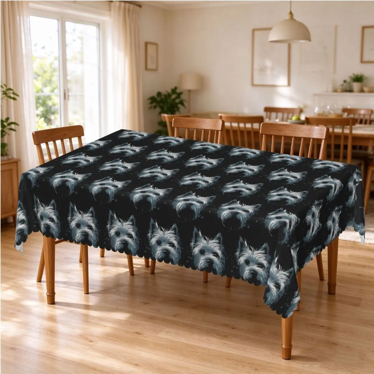 Westie Dog West Highland White Terrier Tablecloth Restaurant Kitchen Rectangular Tablecloth Festival Outdoor Dining Table Cover
