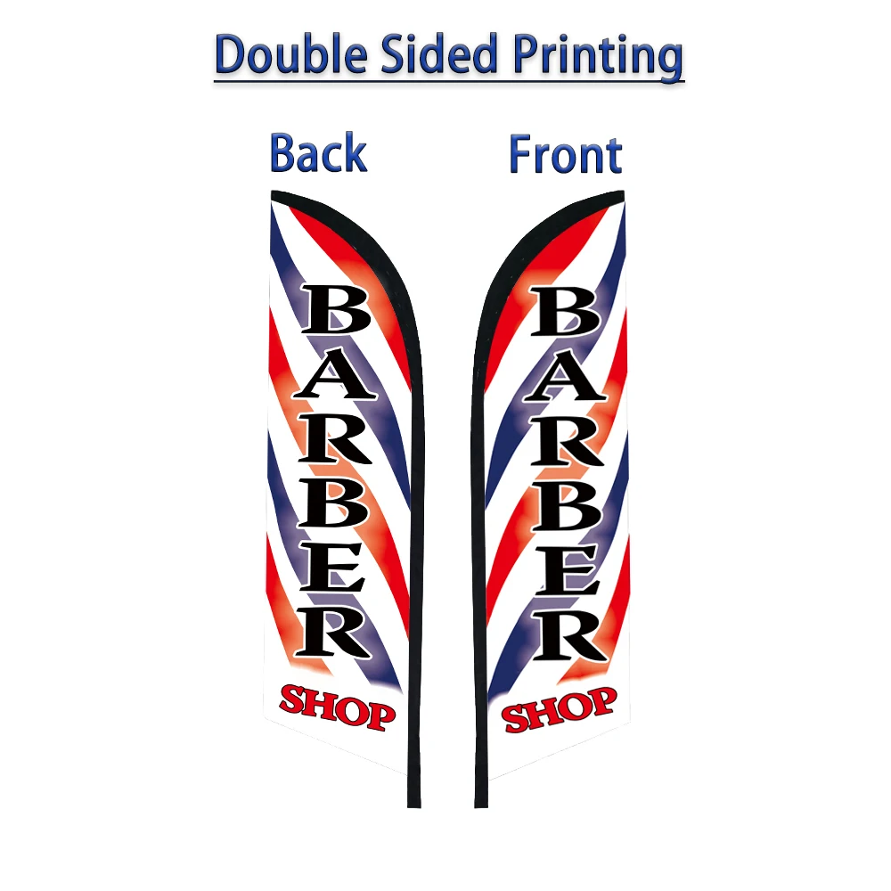 

Double Sided Feather Flag Barber Banner Salon Hair Cut Only Flags Without Flagpole Beach Flag Custom Barberia Hair Beauty