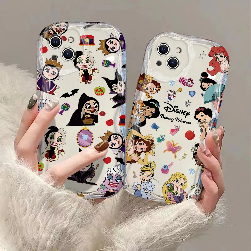 Cartoon Princess Queen 3D Wave Case For iPhone 16 15 14 13 12 11 Pro Max Mini X XR XSMAX 8 7 6S Plus Soft Silicone Cover