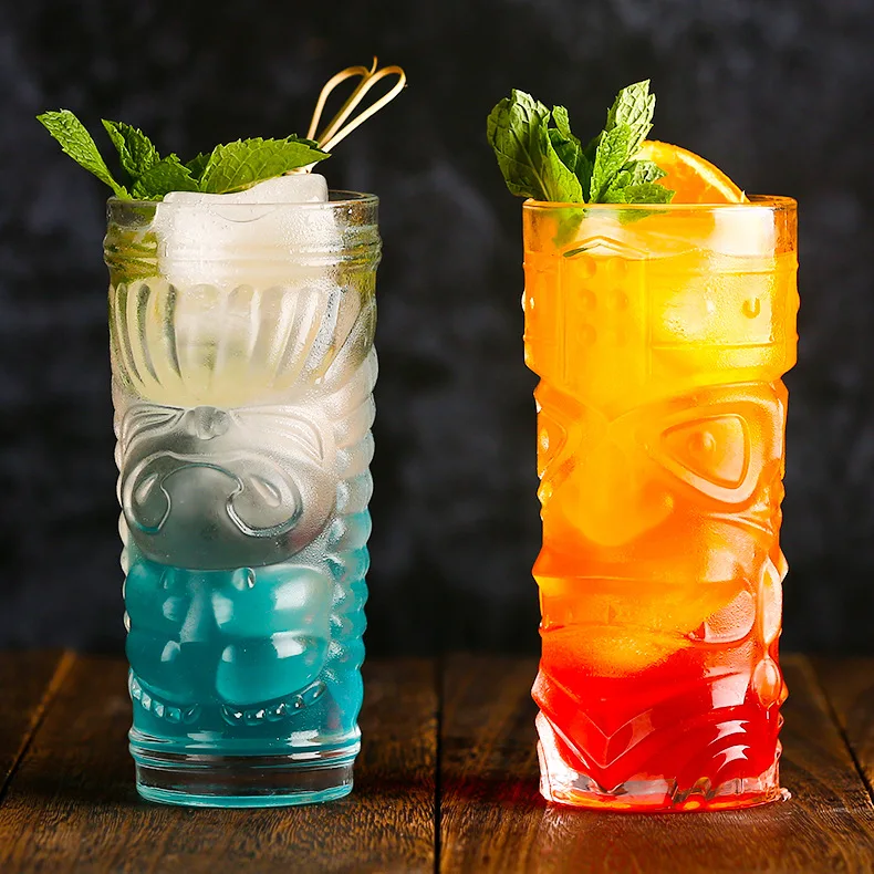 400ml Grimace Cup Hawaiian Cocktail Tiki Juice Glass Ceramic Tiki Mug Creative Porcelain Beer Wine Mug Cup Bar Mugs