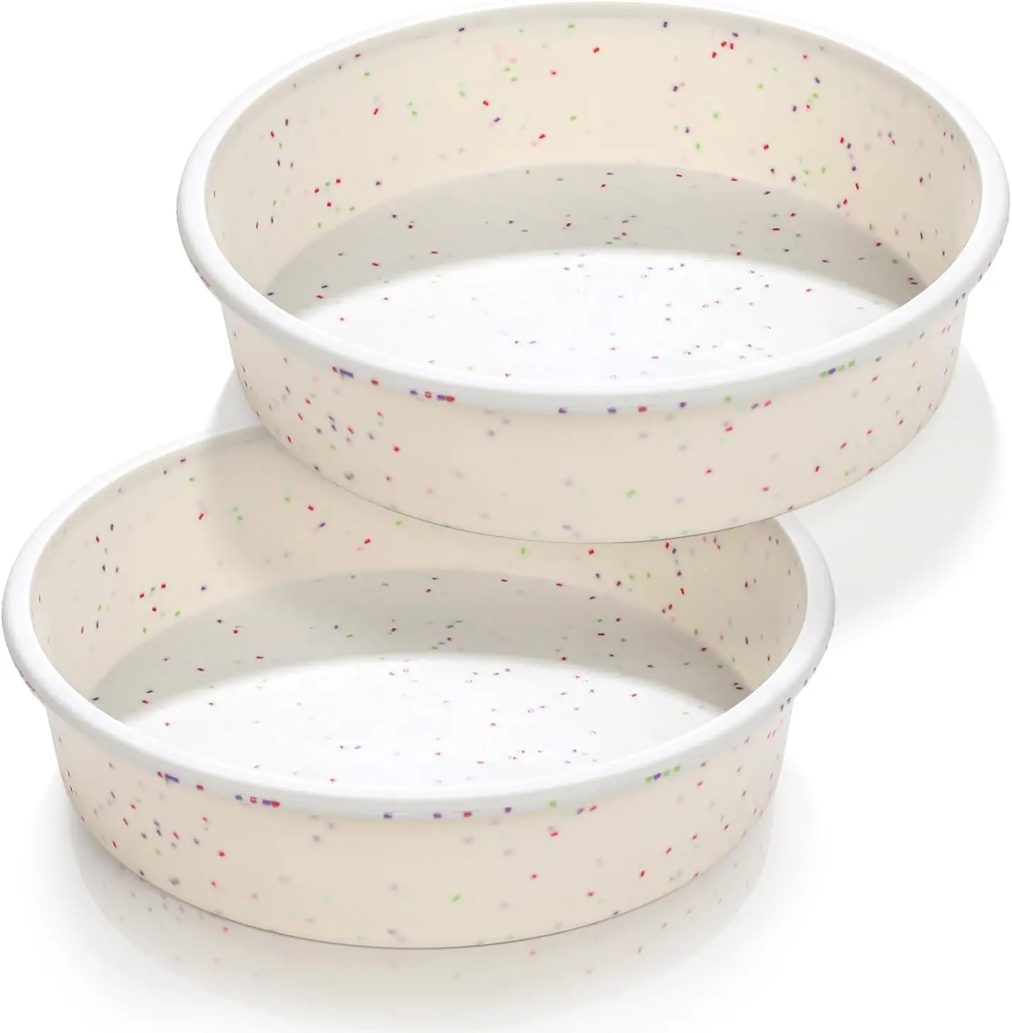 6 Inch Silicone Round Cake Pan with Metal Reinforced Frame Set of 2, Nonstick Silicone Springform Pan for Baking Suitable for Making Layers, Cheese & Chocolate Cakes