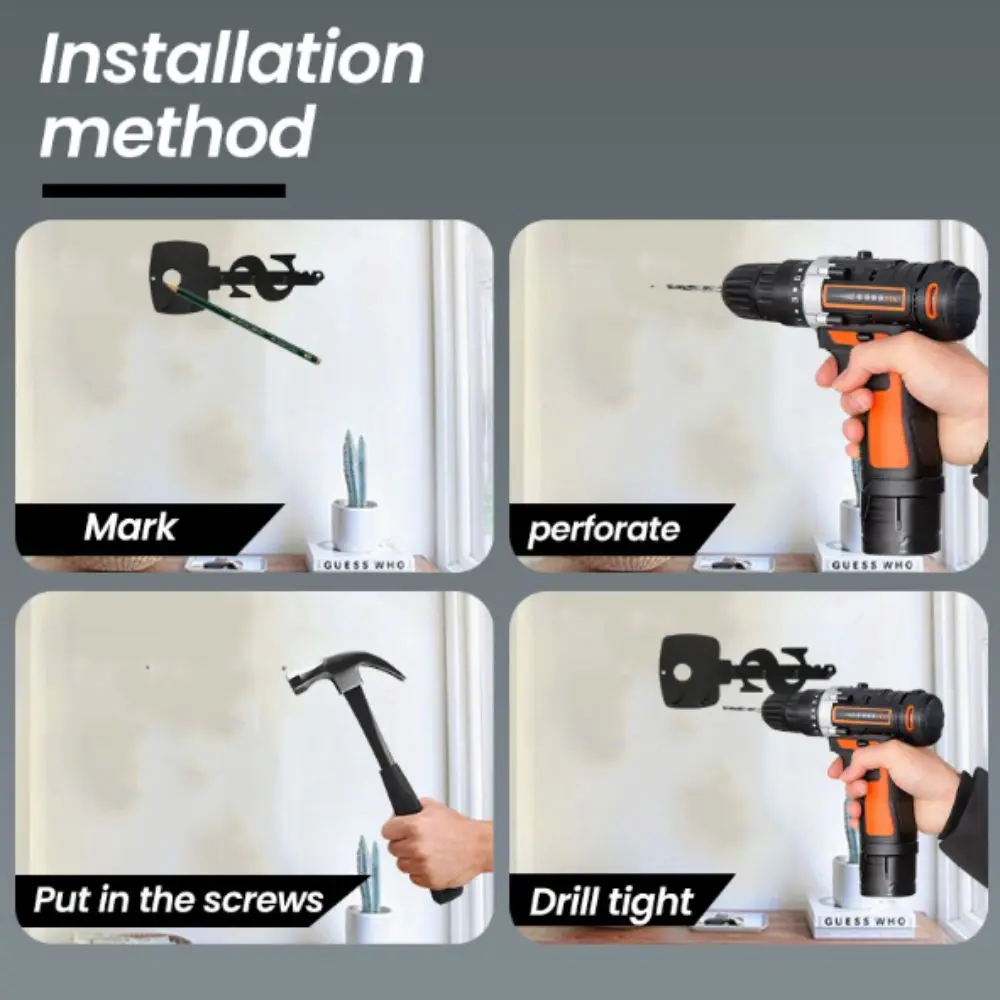 

Настенный держатель из нержавеющей стали, устойчивый к ржавчине, компактный, для ключей, декоративный дизайн, 6 крючков, органайзер для прихожей