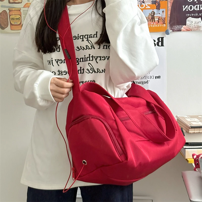 Korean Style Travel Bag Large Capacity Women's Shoulder Bag Lightweight Sports Swimming Fitness Bag Men's Luggage Accessory Bag