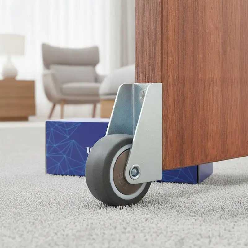 4Pcs Movable Directional Wheel, Solid Simple Fixed Roller, Table Foot, Mini Mobile Roller, Flexible, Silent Anti-Wear Wheel
