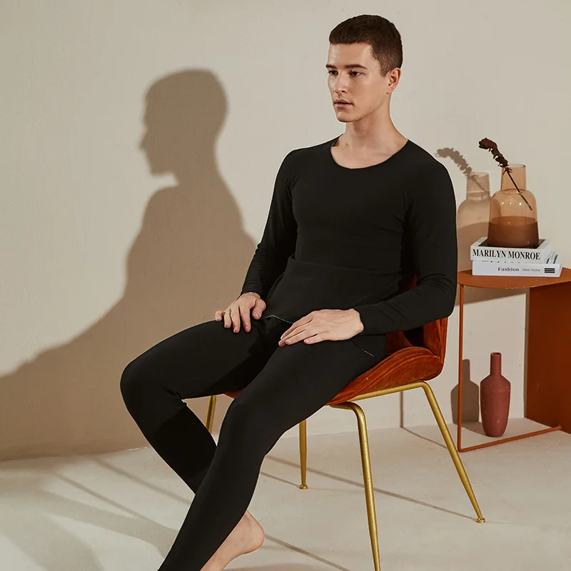 Youpin – sous-vêtements thermiques pour hommes, ensembles de jeans longs, couleur unie, manches longues, épais, sans couture, pantalons thermiques