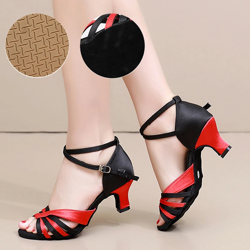 

Женская обувь для латинских танцев, обувь для бальных танцев на высоком каблуке, женские кроссовки для танцев танго для девочек, размер 34-41