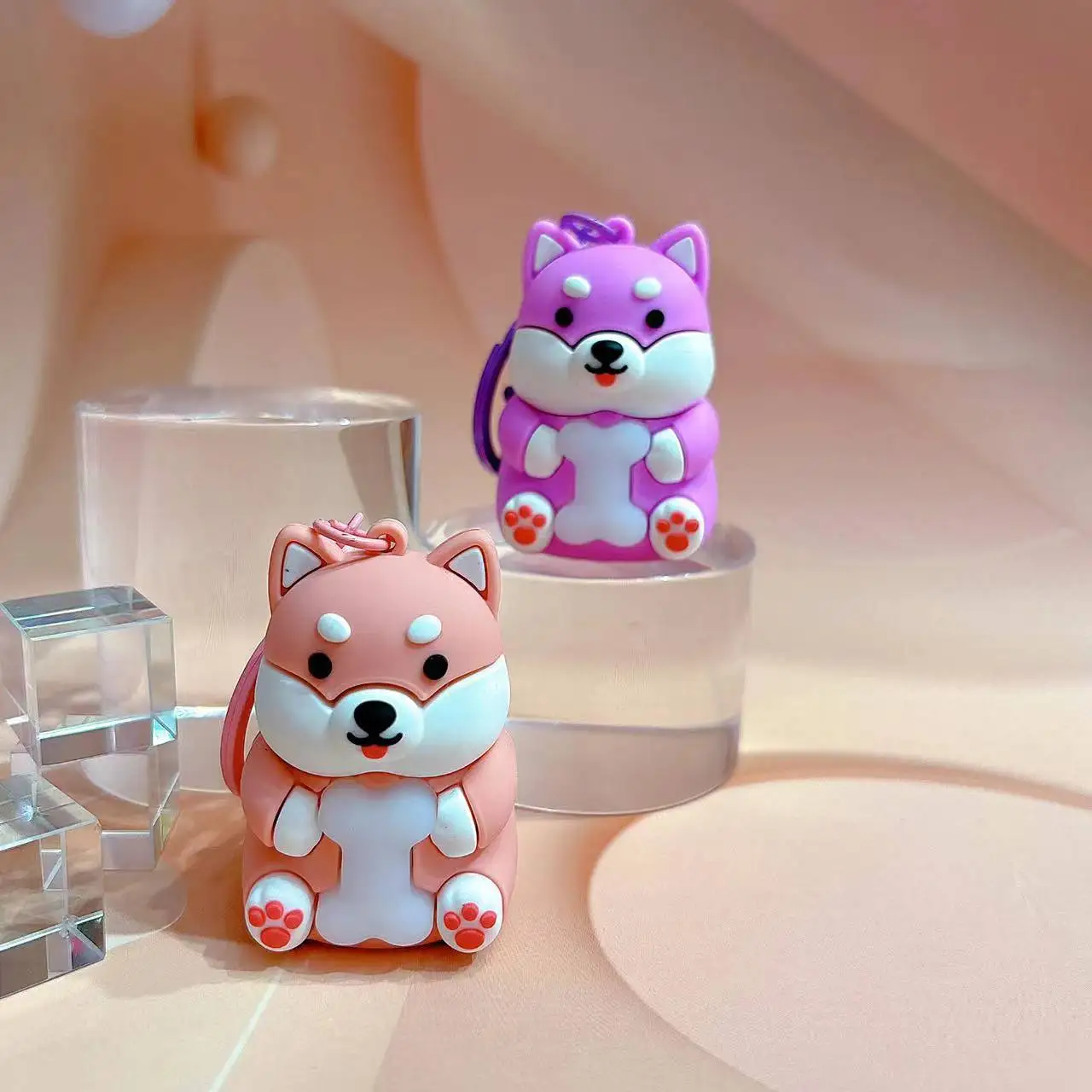 Fashion Japan Shiba Inu Cute Keychains Glowing Dog Keychain Jewelry Trinket Men\'s Funny Car Keychain For Children Bag Pendant