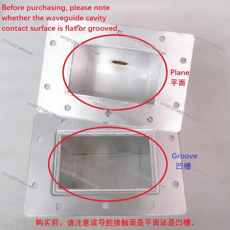 BJ-26/BJ-22 WR340/WR-430 Microwave Magnetron Excitation Cavity Waveguide Thickened Flange All Aluminum Welding and Mica Flakes