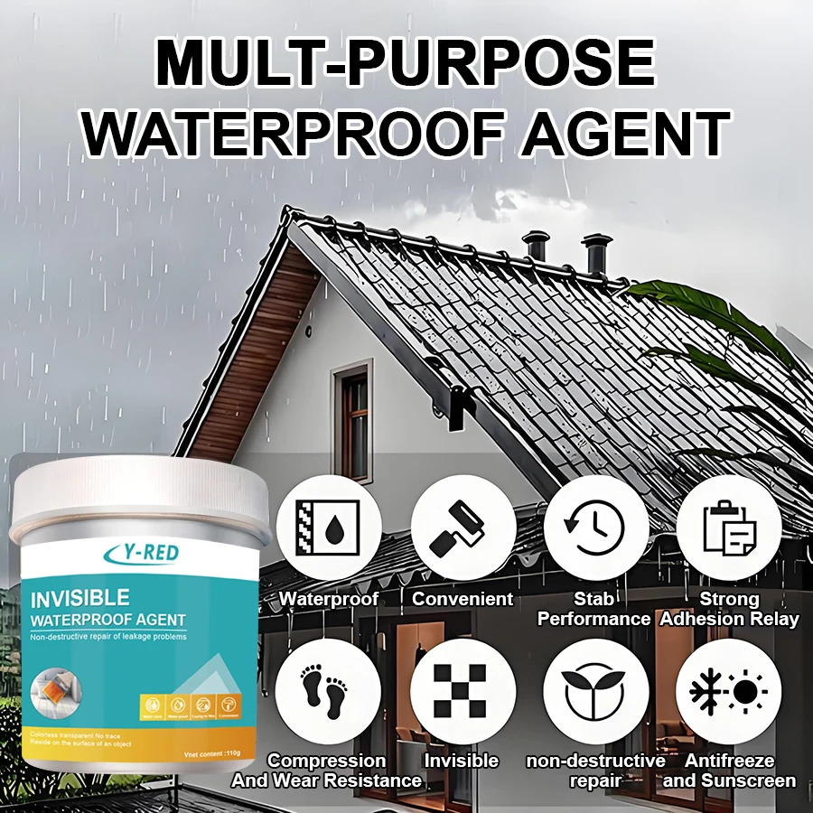 Multi-Purpose Invisible Waterproof Agent, Anti-Leak Sealant for Roof Bathroom, Waterproof Coating No Trace