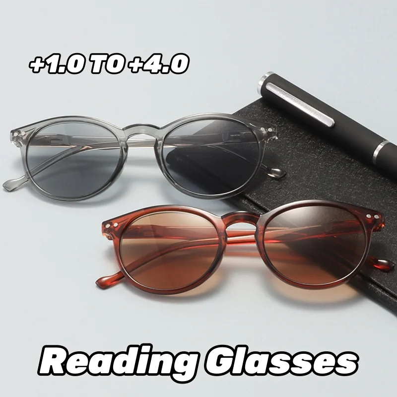 2025 Round High-definition Presbyopia Sunglasses UV Resistant Ultra Light Reading Glasses for Middle-aged and Elderly People