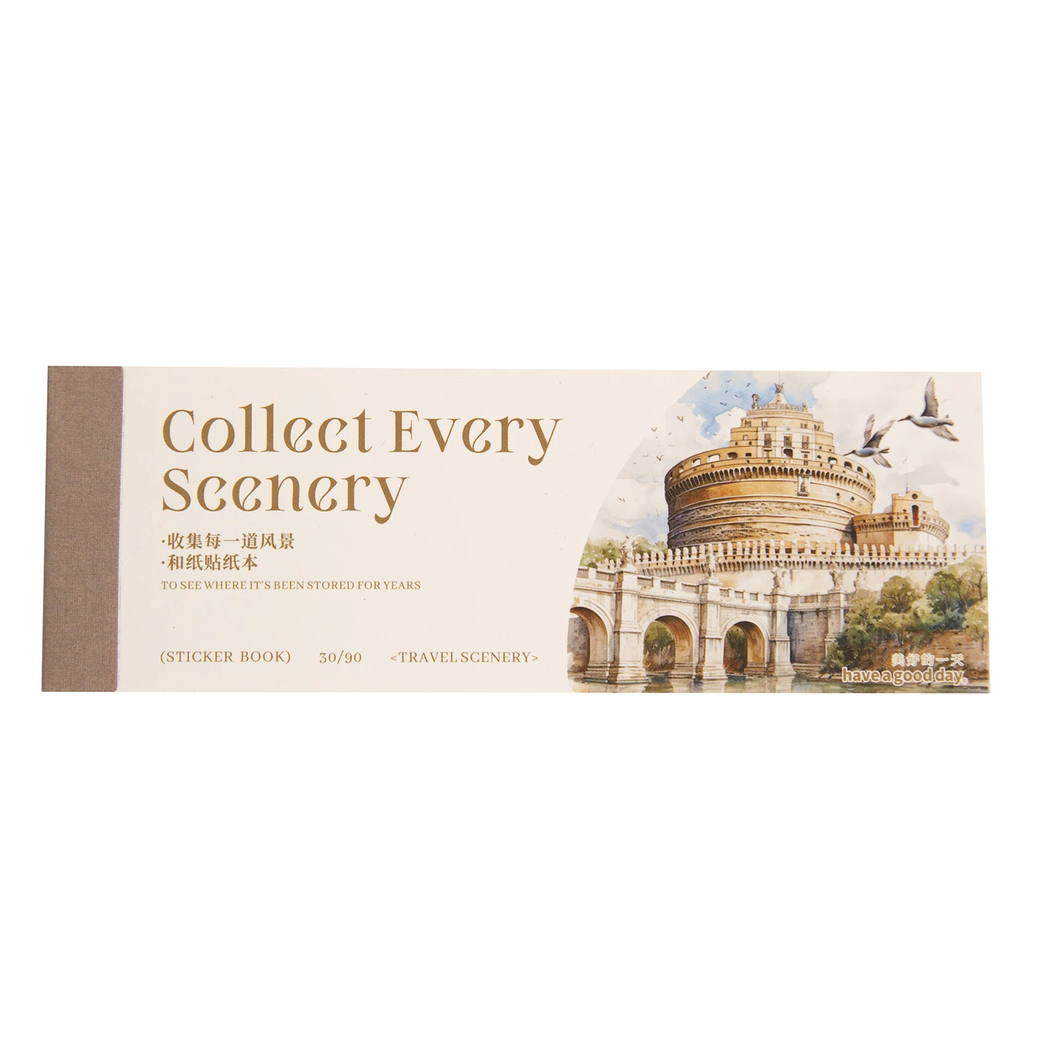 JIANWU Collect Every Scenery Series Vintage Travel Landscaping Material Collage Sticker Book Creative DIY Journal Stationery