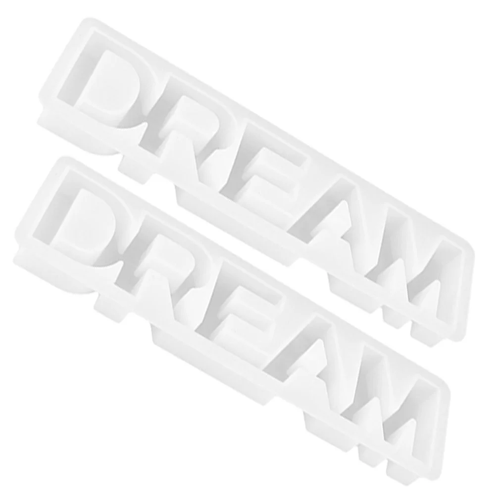 2 Pcs Silicone Mold DREAM DIY Material Letters Molds Crystal Epoxy Design