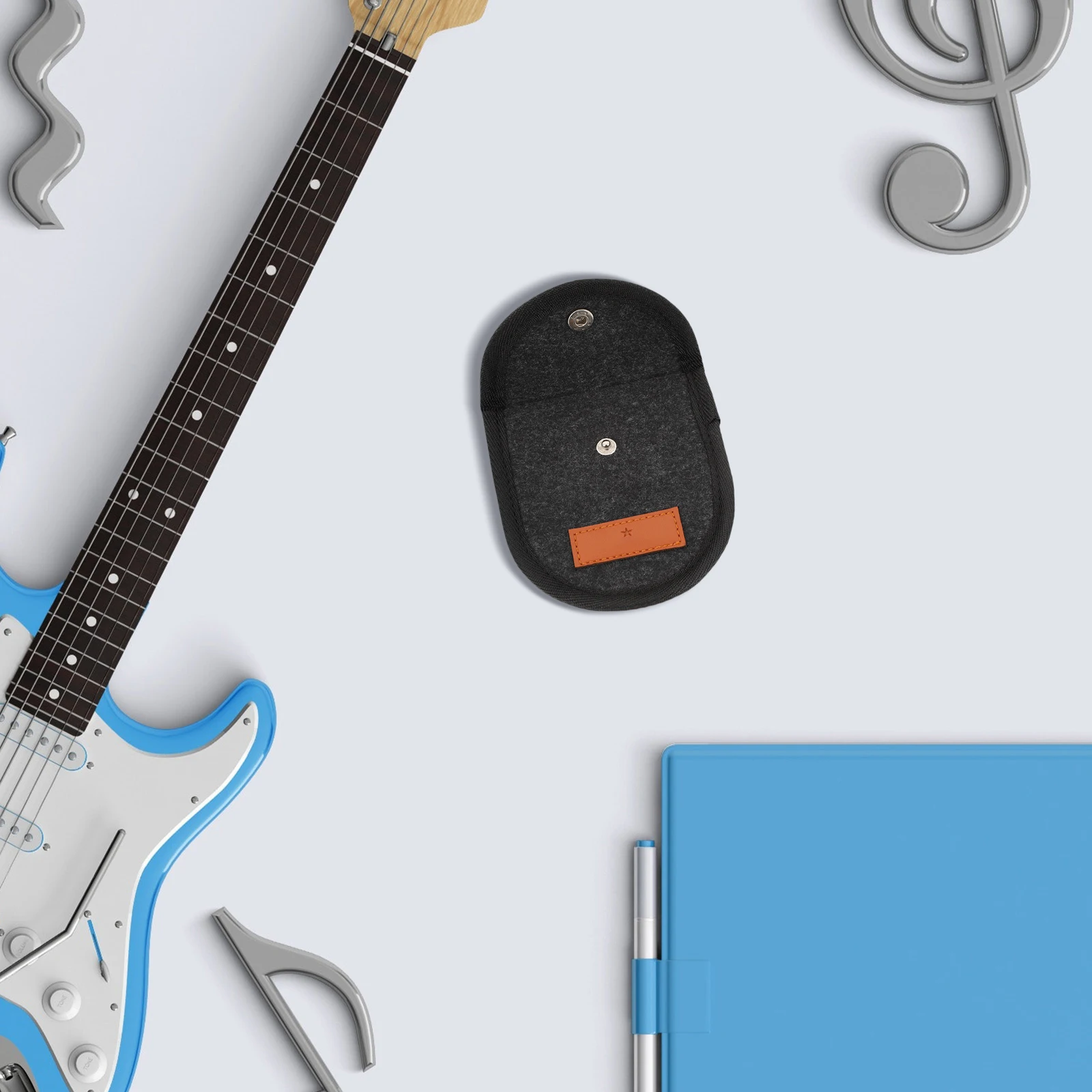 

Guitar Picks Case Felt Material Durable Design Acoustic Guitar Ukulele Bass ganizer Pick Storage Bag Simple Style Anti Scratch