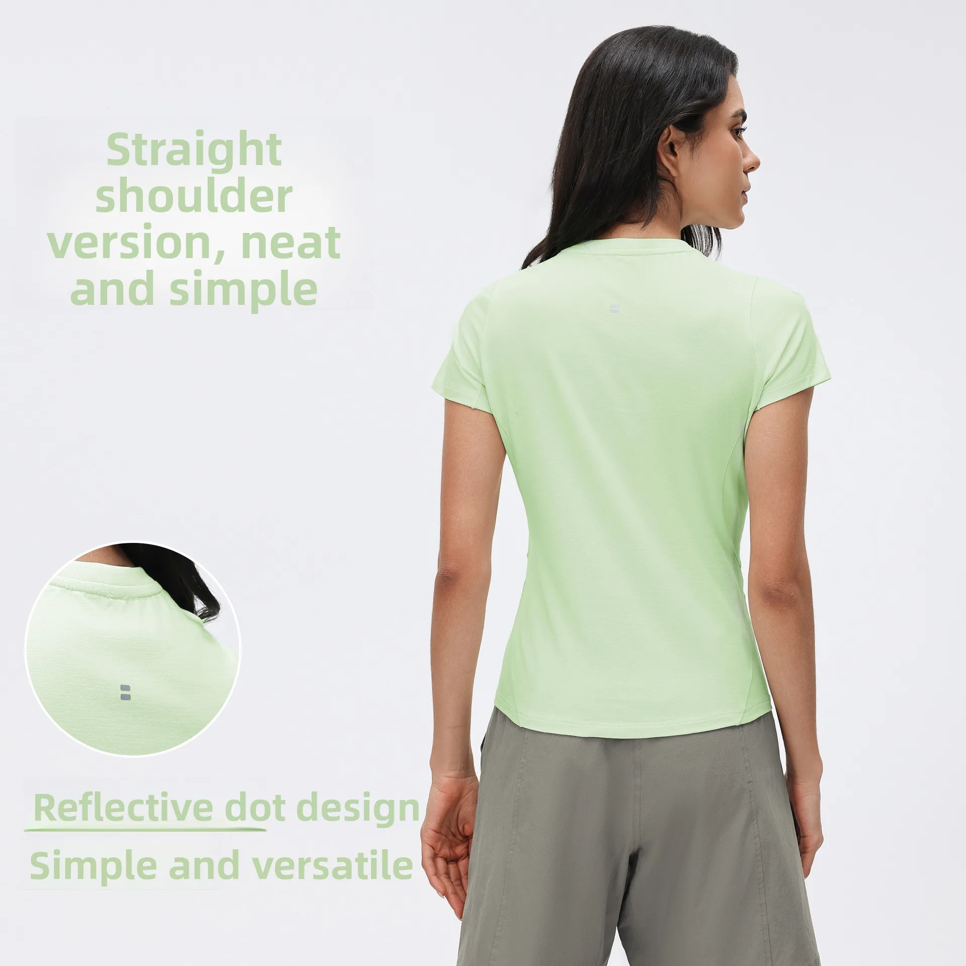 Women's Summer round Neck Short Sleeve Running T-shirt Quick Drying Breathable Slim Fit Sports Top