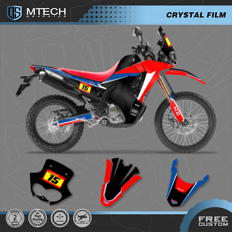 

DSMTECH Custom Motorcycle Graphics Enduro Decals Stickers Kits For HONDA 2021 CRF250 RALLY 2021 CRF300 RALLY 01