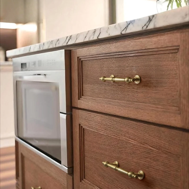 

French Style Luxury Bookcase, Wardrobe, Brass Handles，TV Unit, Coffee Table, Nightstand, Entryway Cabinet Copper Handles