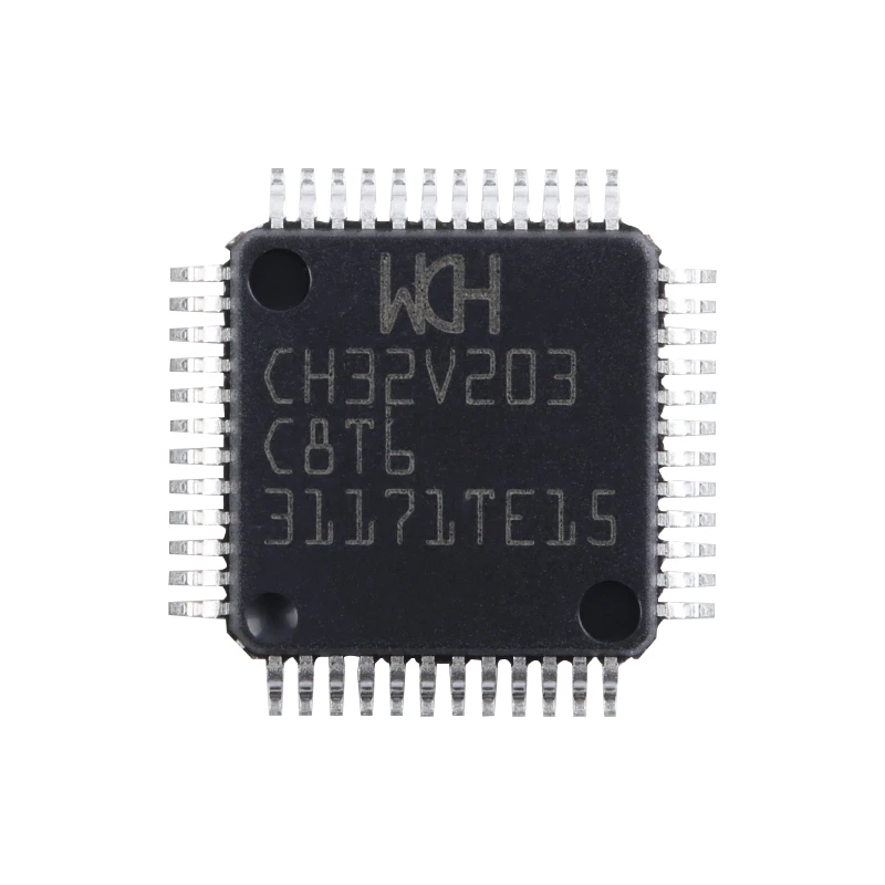 الأصلي حقيقية CH32V203C8T6 LQFP-48 RISC-V الأساسية 32 بت متحكم MCU ، 100% شريحة جديدة تمامًا