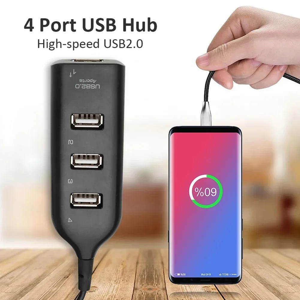 멀티 USB 2.0 허브 확장기, 고속 전송 OTG 어댑터, 맥북 프로 노트북 컴퓨터 액세서리, 4 포트 ,4 Port USB 2.0 Hubs Multi USB Splitter Hub Expander High Speed Transfer OTG Adapter for Macbook Pro Laptop Computer Accessories