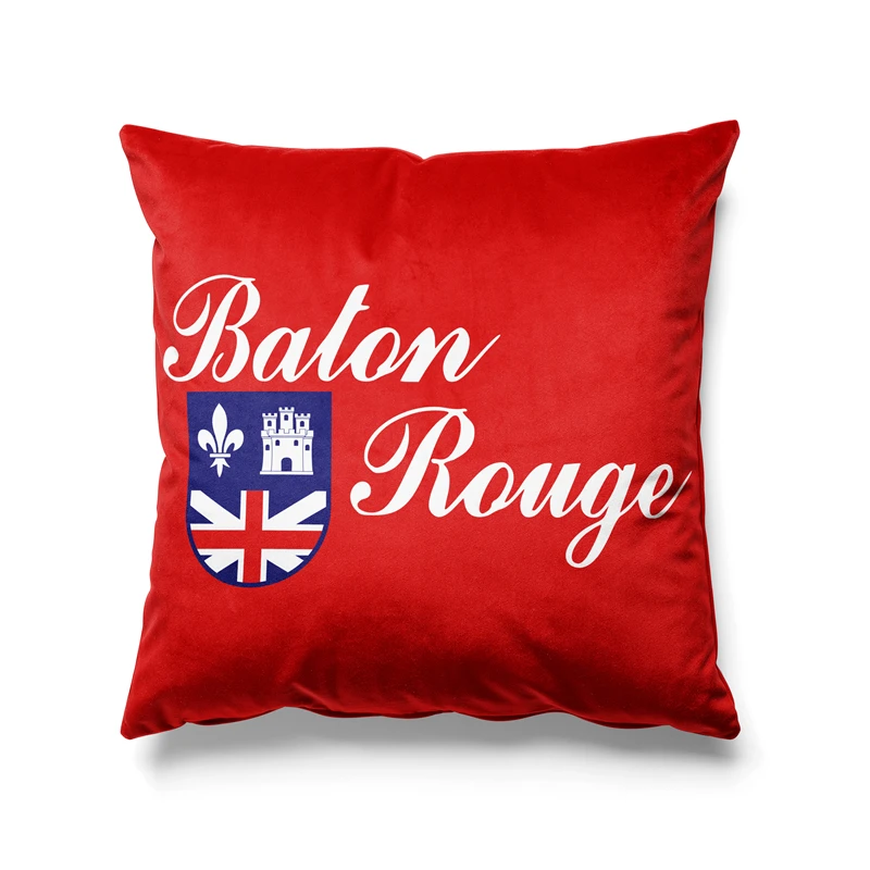 Aertemisi 18'' x 18'' Baton Rouge Louisiana Square Throw Pillow Cushion Covers Cases Pillowcases for Sofa 45cm x 45cm