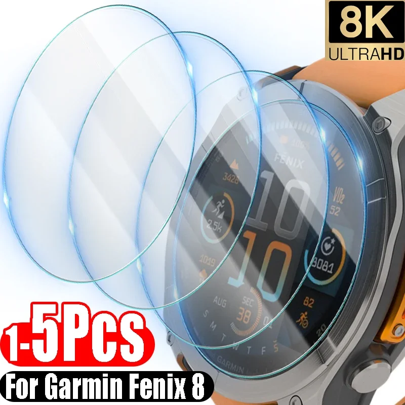 1-5Pcs Tempered Glass for Garmin Fenix 8 Protective Cover Screen Protectors Film for Fenix 8 43/47/51mm Smartwatch Glassed Films