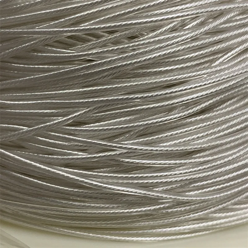 100 メートル単結晶銅メッキシルバーシングルコア銅メッキシルバーアップグレードライン 63 コア OD1.5MM