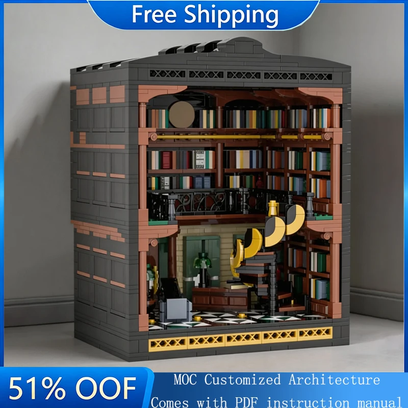 

Конструктор-модуль 2025 PCS Classic Library: Техническая сборная модель для детей, развивающая игрушка для мальчиков и девочек, креативный подарок на день рождения, для демонстрации