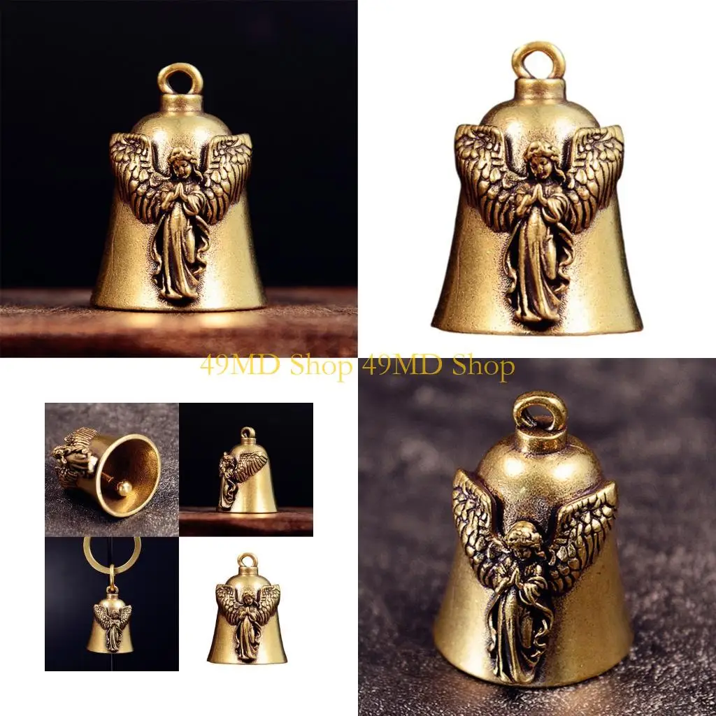 49MD Retro Brass Angel Bells With Clear Chimes For Meditation Yoga Accessories Or Home Decoration