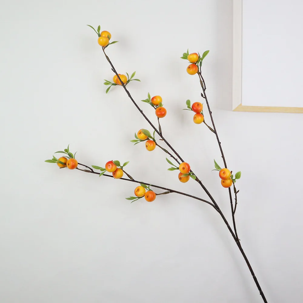 70cm Artificial Single Branch Mini Apple Wedding Accessories Fruit Luxury Home Hotel Restaurant Decoration Flower Arrangement