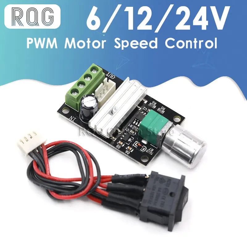 DC 6 to 12 V 24 V 28VDC 3A 80 W PWM motor speed control Lehr regulator Adjustable Variable speed control potentiometer ON / OFF