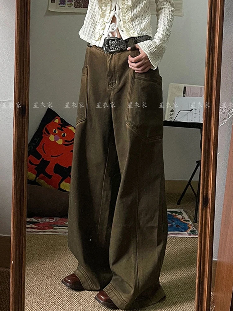 Dames Baggy Cargo Jeans Harajuku Denim Broek Y2k 90s Vintage Japanse jaren 2000 Stijl Oversize Jean Broek Trashy Kleding 2024