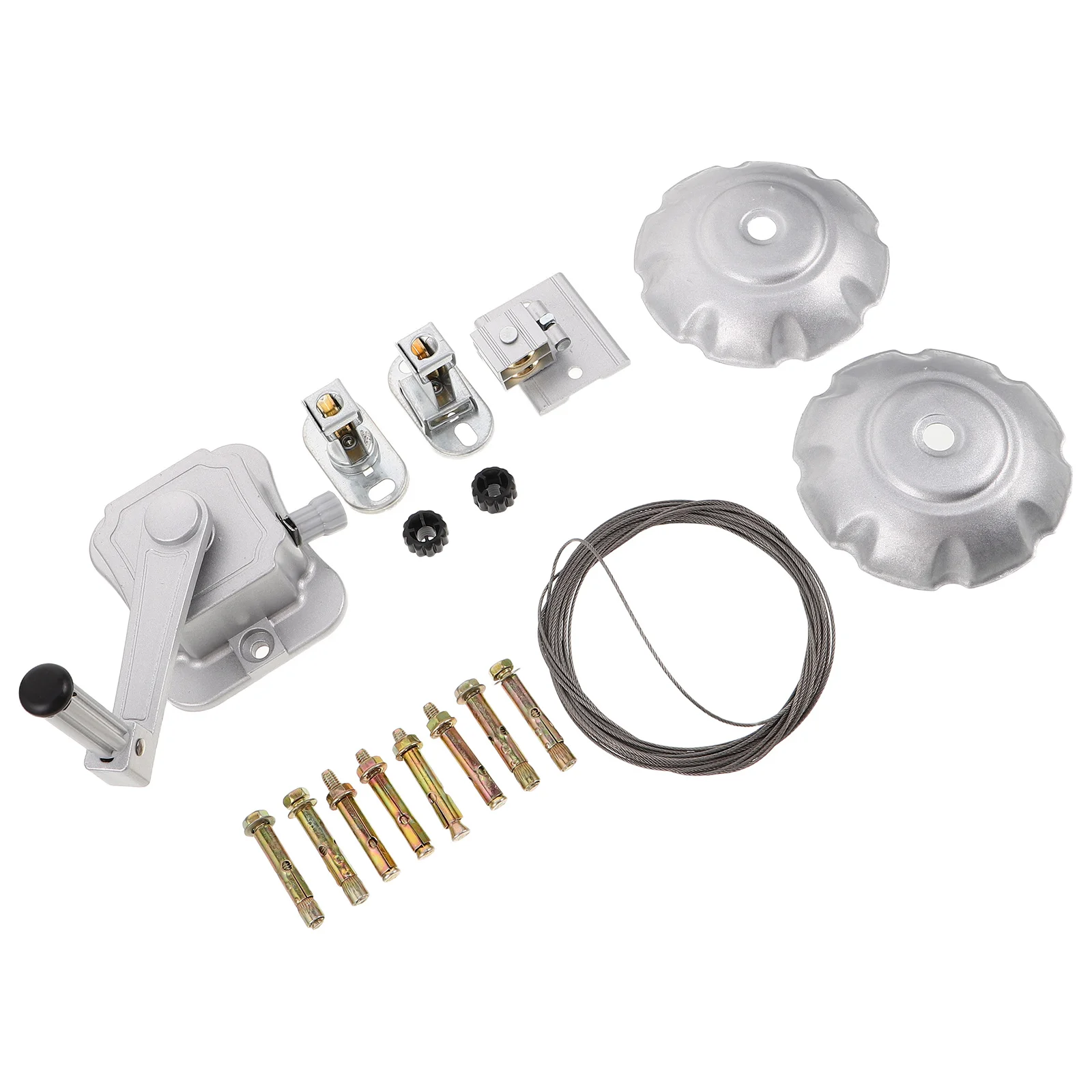 

1 set 1 Set Ceiling Drying Rack Pulley System Retractable Balcony Laundry Clothesline Mount Kit Space Saving Aluminum Alloy Use