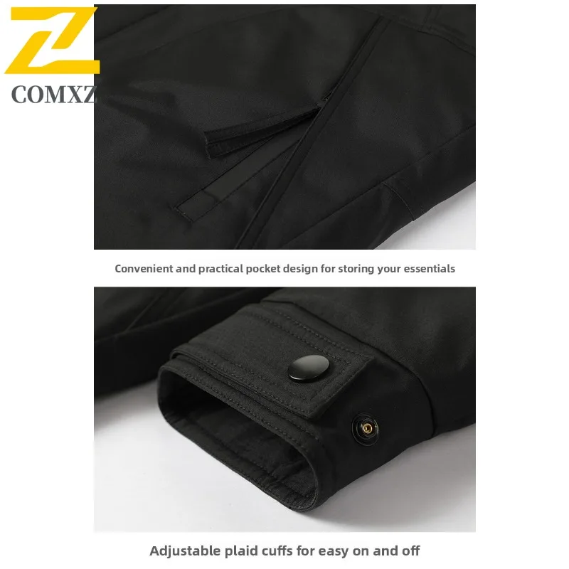 COMXZ Men Bread Jacket Classic Warm Functional Waterproof Mountaineering Winter Jacket Snowy Windproof Outdoor Padded Jackets