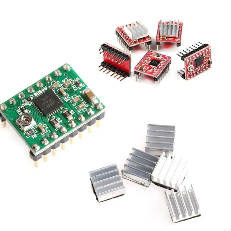 B46A 5PCS A4988 Stepstick Pololu Stepper Driver Module + Heatsink voor Reprap 3D -hellingen