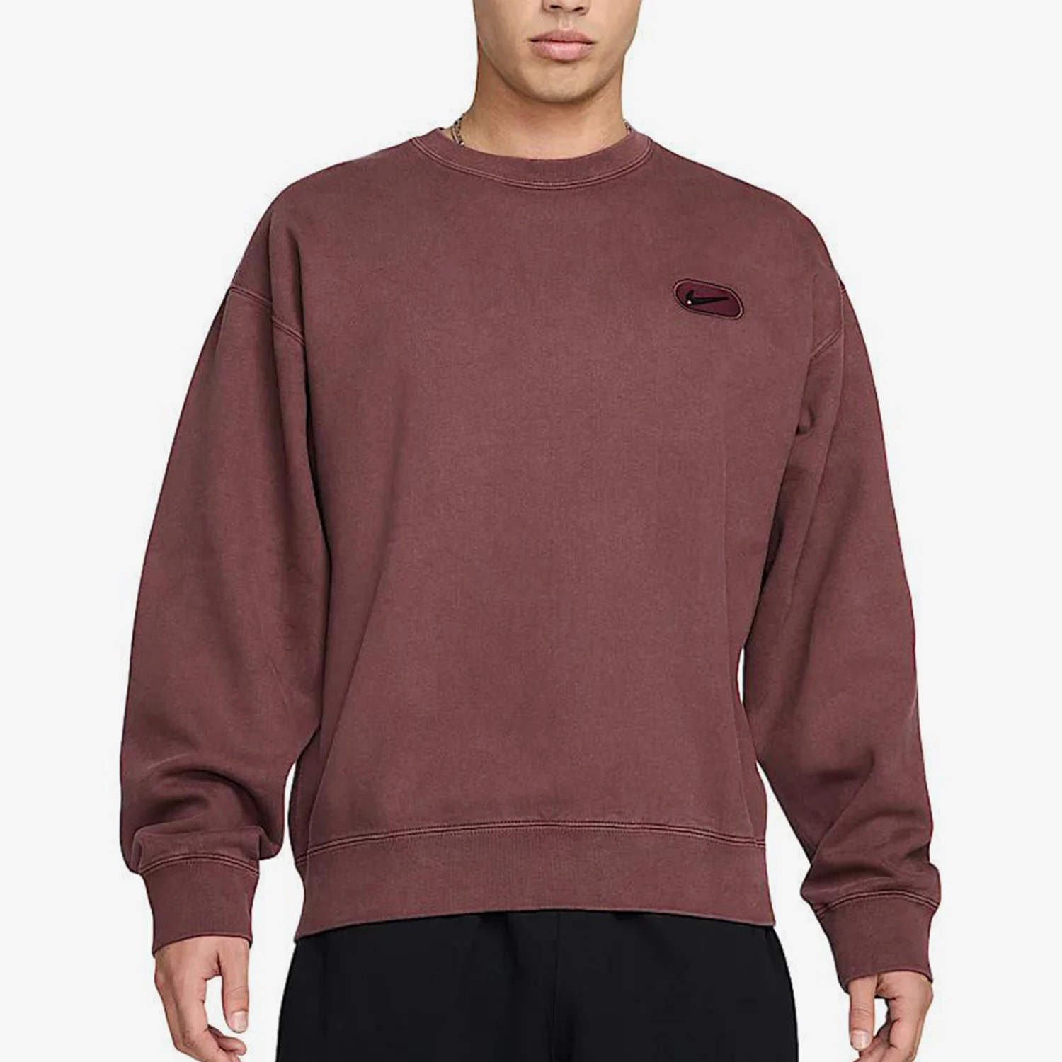 

Оригинальная мужская плюшевая толстовка Nike Solo Swoosh с круглым вырезом HJ2236-652