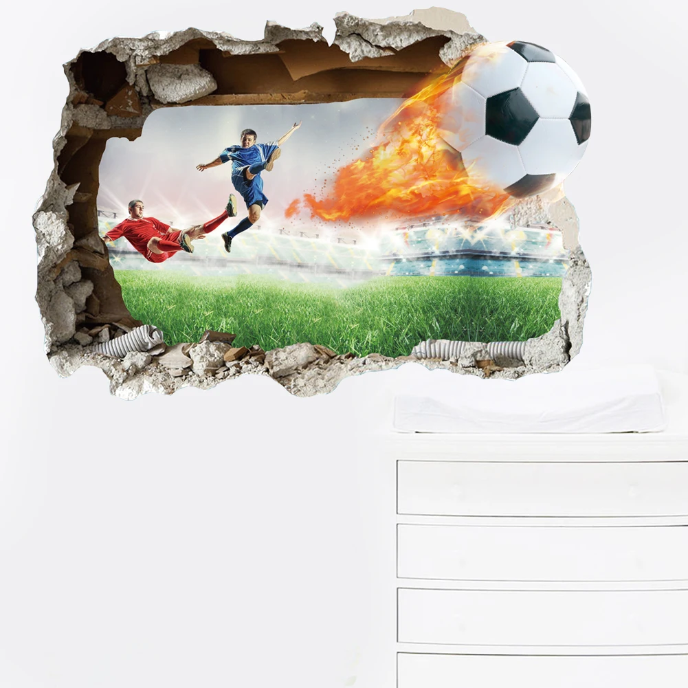 Creative Football Soccer ball wall stickers living room bedroom wall decals boys room decoration