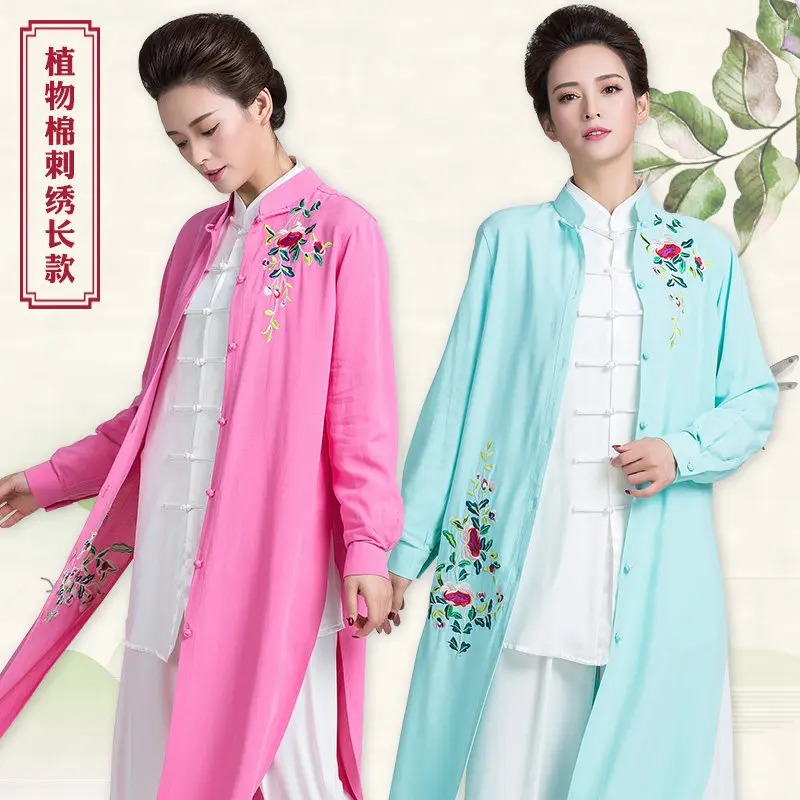 Women's Tai Chi Suit Spring/Autumn New Arrival Improved Design Martial Arts Training & Performance Costume Long-Length Chinese S