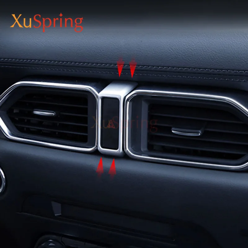 ABS Chrome Car CD Equip Trim Stickers Strips Accessories Cover Garnish For Mazda CX-5 CX5 2017 2018 2019 2020 2021 2022 KF LHD