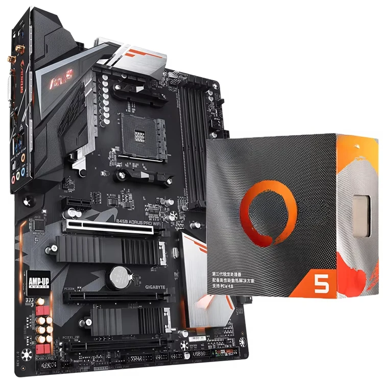 B450 AORUS PRO WIFI Used Motherboard with AM4 Socket Support AMD Ryzen 3800X Desktop CPU