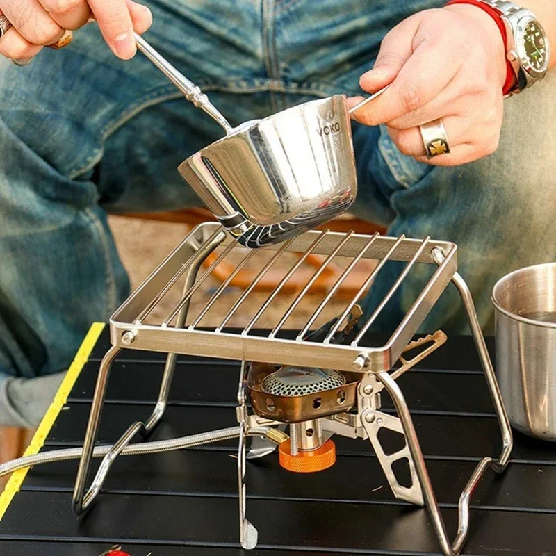 Multifunction Folding Campfire Grill Stand Tourism Portable Camping Grill Grate Outdoor Cookware BBQ Rack Wood Gas Stove Bracket