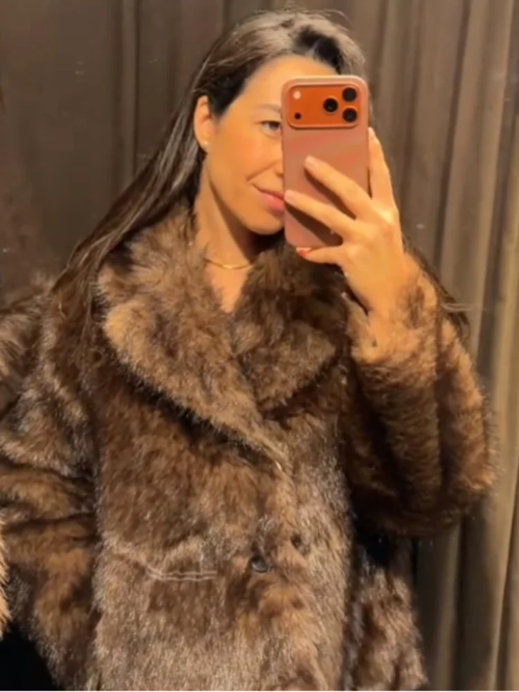 الرجعية فو الفراء المرأة معطف الحضرية رشاقته التلبيب كم طويل واحدة الصدر الإناث أبلى 2025 الخريف الشتاء شيك سترة حريمي جديد