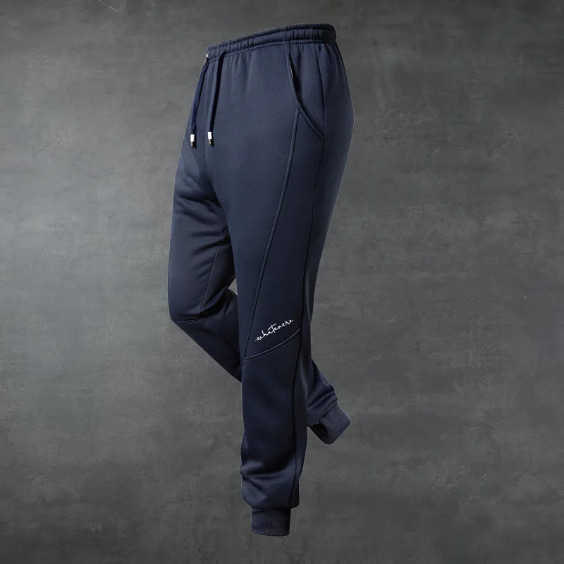 بنطال رياضي للخريف والشتاء للرجال بنطال كاجوال عصري برباط عالي الخصر وطبعة حروف