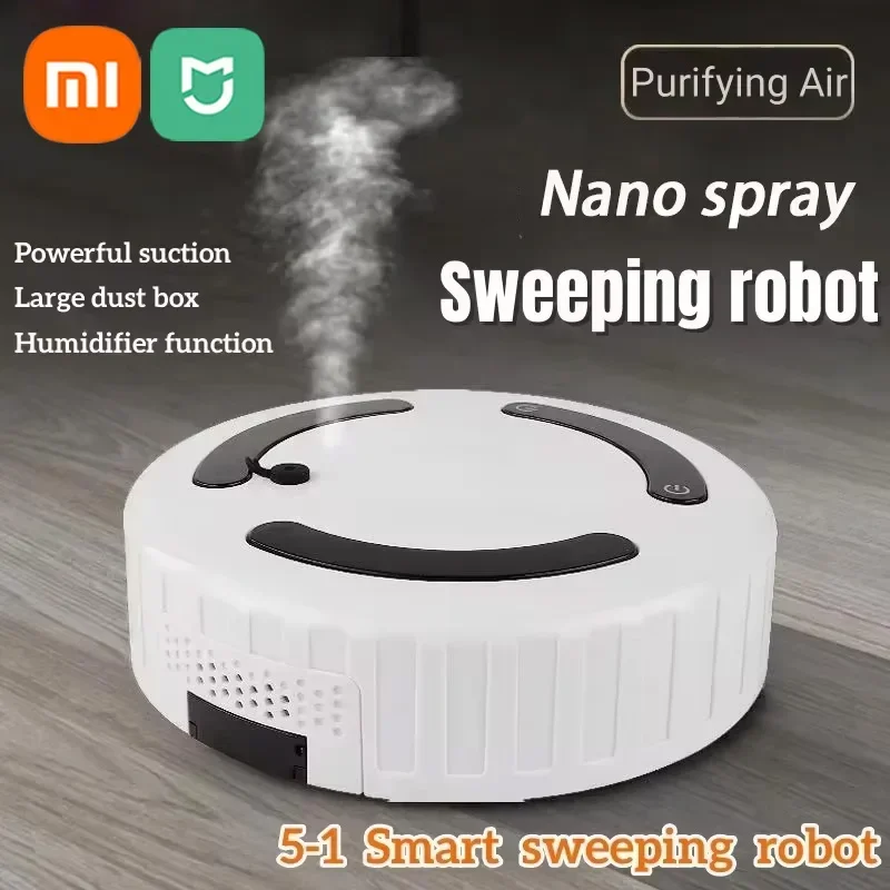 XIAOMI MIJIA New 5-in-1 Sweeping Robot Powerful Cleaning USB Charging Nano Spray Mopping Machine Mopping Vacuuming Smart Robot