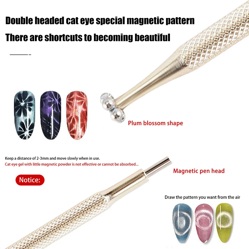 1/2 pezzi penna magnetica professionale per nail art a doppia testa mini perline di ferro ad alta precisione magnete che punteggia penna strumento per manicure