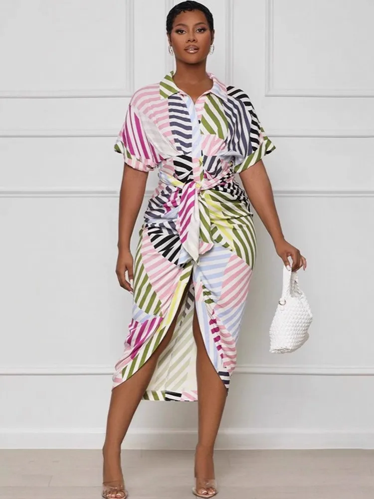 เดรสยาวลายทางสไตล์ฤดูใบไม้ร่วงสำหรับสาวออฟฟิศ ดีไซน์เซ็กซี่ แฟชั่นสตรีทแวร์ ทรงบอดี้คอน สวมใส่สบายๆ ออกงานกลางคืนหรือไปเที่ยวคลับ ดีไซน์หรูหราสำหรับงานปาร์ตี้ ปี 2025