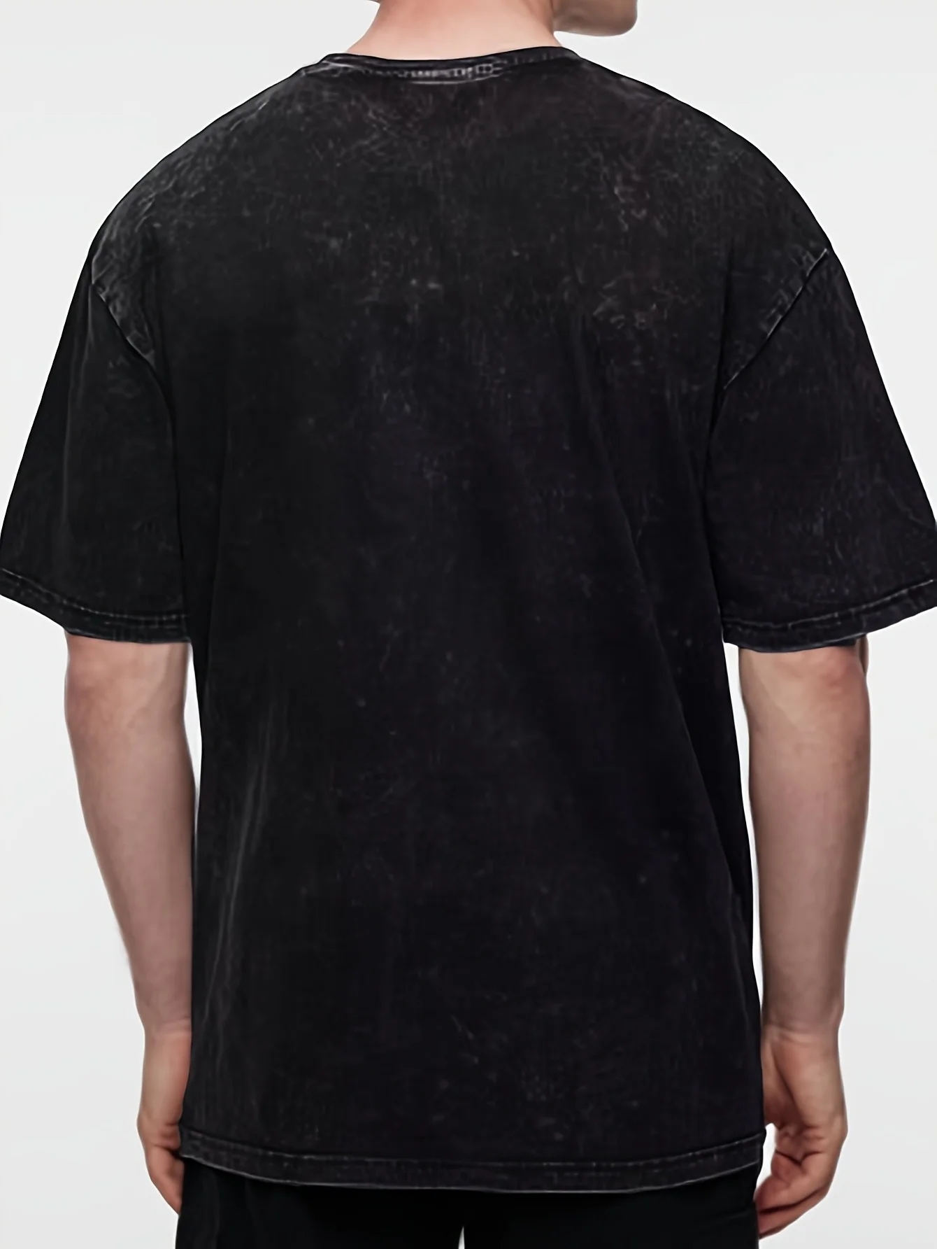 Men Round Neck Short Sleeve T‑Shirt, Creative Painting Print Loose Streetwear Tee, Stretchy Knit Fabric Machine Washable