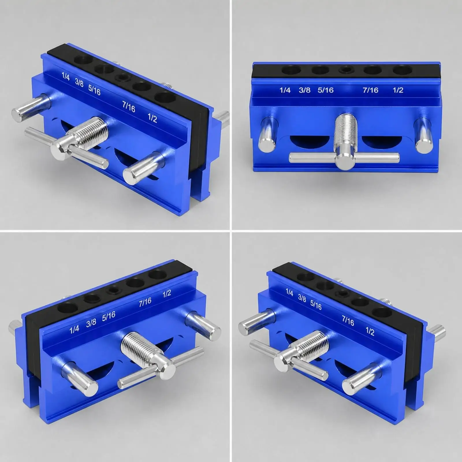 Metal Drilling Positioner Jig Tool for Wood Edge Clamping Guide Plate with Multiple Holes for Accurate Boring