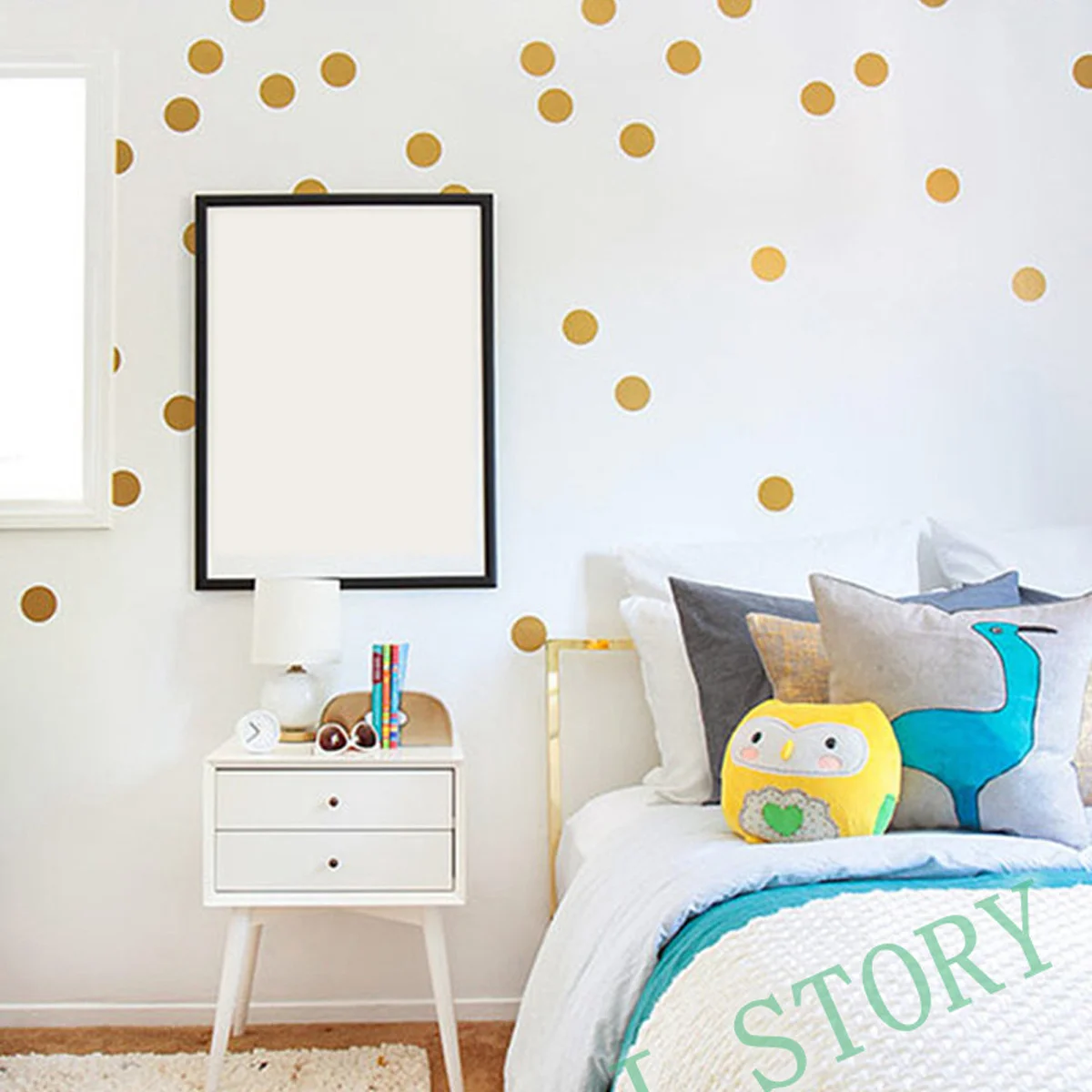 

108Pcs Decorative Stickers Wall Art Easy Apply Remove No Residue Home Living Room Bedroom Children's Room Waterproof