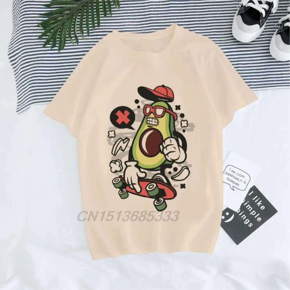 No Talk Me Im Angy Funny Cat Printed Men T-shirts Cool Avocado Skateboarding Graphic Tee Shirt Into The Forest Mushroom Tshirts