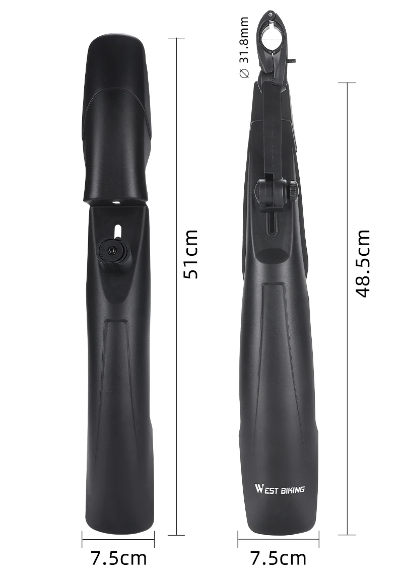 WEST BIKING Fahrrad-Schutzblech-Set ohne Bohren für 26, 27,5, 29 Zoll MTB, verbreiterte Schutzbleche, wasserdicht, langlebiges Fahrradzubehör – Detail 3