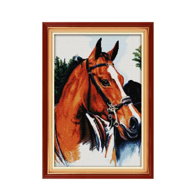 

Joy Sunday Animal Horse Cross Stitch DIY Embroidery Kit 14CT Counted 11CT Printed Canvas Fabric Needle And Thread Sewing Set